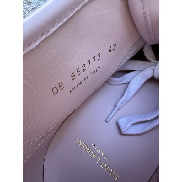 SAINT LAURENTWhite And Pink Sneakers For Men In Calf Leather EU 43/ US 10 main image 10